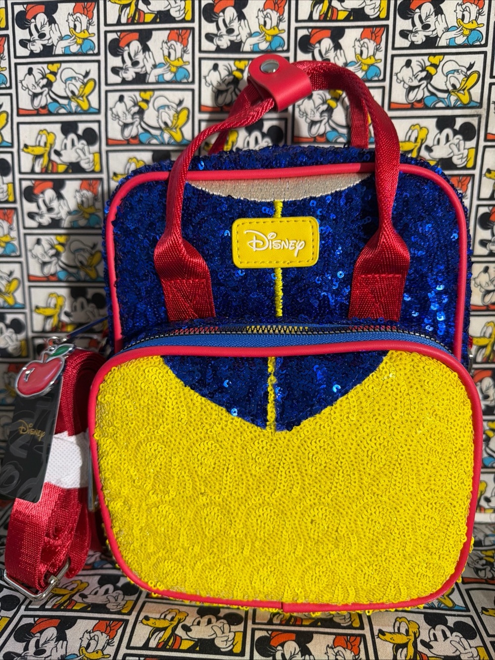 Disney Snow White Sequined Cosplay Crossbody Bag NEW with Tags